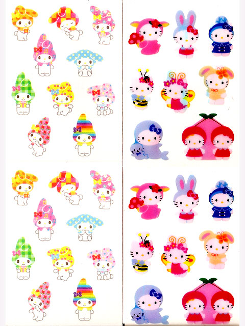 Sanrio Stickers — My Melody and Hello Kitty